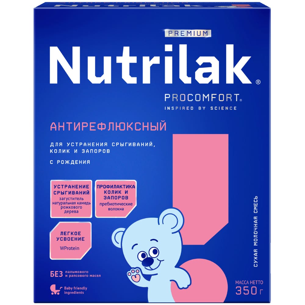 Nutrilak premium антирефлюксный смесь детская молочная сухая лечебная с рождения 350г