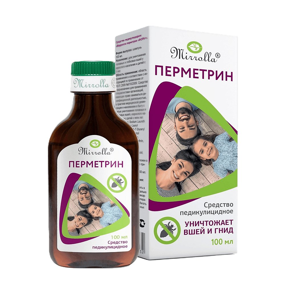 Mirrolla перметрин фора+ средство педикулицидное 100 мл