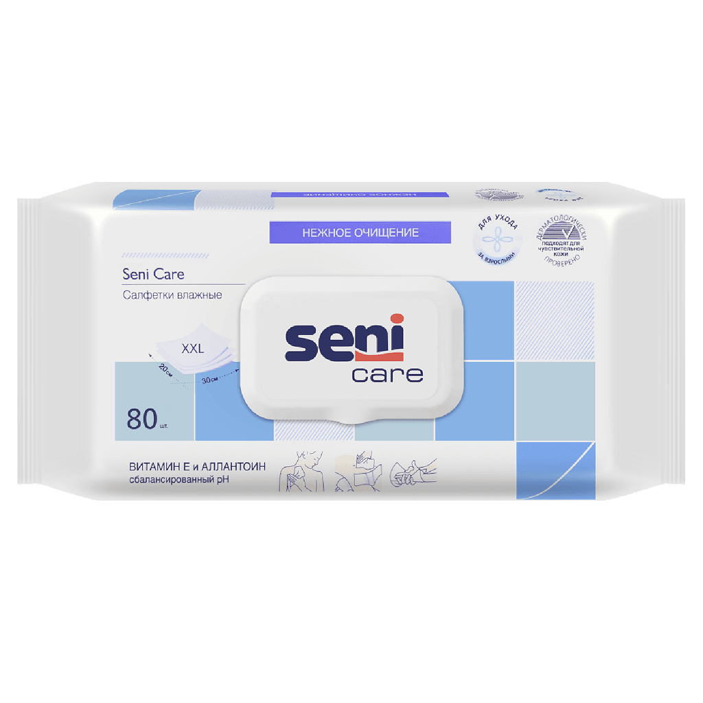 Seni care салфетки влажные с витамином е аллантоином бисабололом 80 шт.