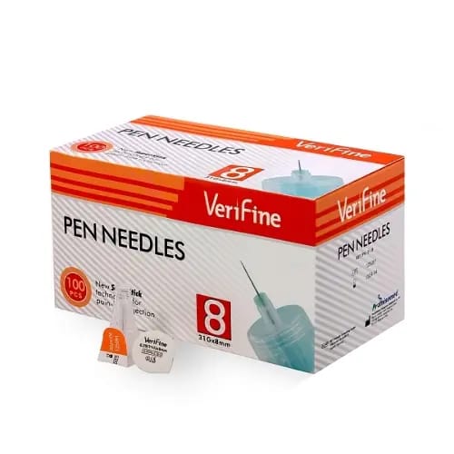 Иглы verifine (верифайн) стерильные для инсулиновых шприц-ручек 0,25(31g)х8 мм 100 шт.